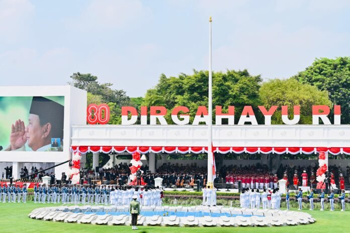 Suasana pelaksanaan Upacara Peringatan Detik-Detik Proklamasi di Istana Merdeka, Minggu (17/8/2025). (Foto: BPMI Setpres)