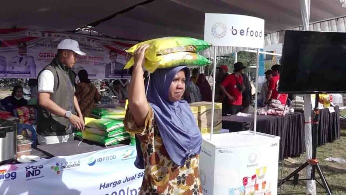 Gerakan Pangan Murah di Desa Sigerongan, Kecamatan Lingsar, Kabupaten Lombok Barat pada Jumat (30/8/2025).