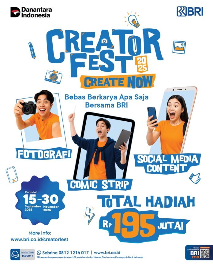 Hadirkan “Creator Fest 2025”, BRI Siapkan Wadah Kreativitas Masyarakat