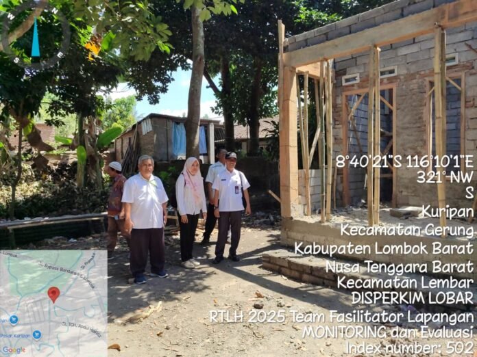 Kadis Perkim Lobar, Lalu Najamudin bersama tim turun cek pengejaraan Rumah Kumuh bagi warga miskin ekstrem.