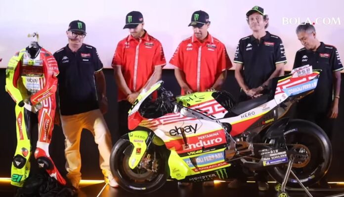 Ada Motif Batik, Motor Valentino Rossi Livery VR46 Siap Tanding di MotoGP Mandalika