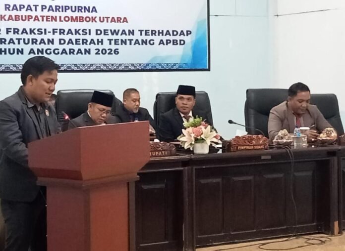 Ranperda APBD 2026 KLU, Fraksi-fraksi Setuju Dengan Catatan Penyesuaian APBD Disampaikan Ke Banggar