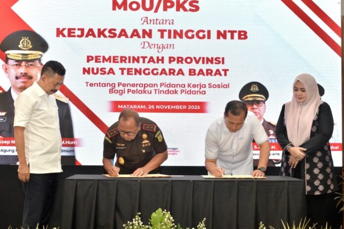 Nota Kesepahaman Pemprov dan Kejati NTB, Jadikan Kerja Sosial sebagai Alternatif Pidana Ringan