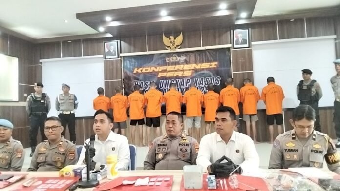 Operasi Antik 2025, 12 Kasus dan 17 Tersangka Narkotika Diungkap Polres Lobar