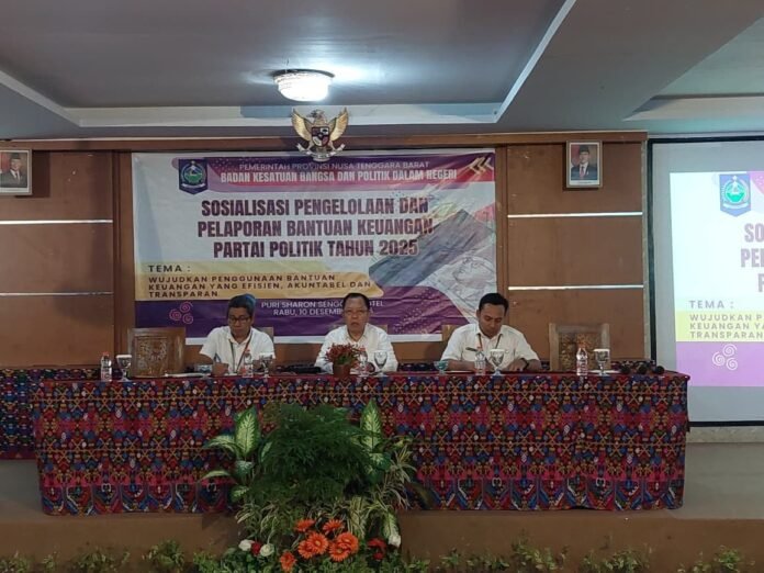 Bakesbangpoldagri NTB Gelar Sosialisasi Pengelolaan dan Pelaporan Bantuan Keuangan Parpol 2025