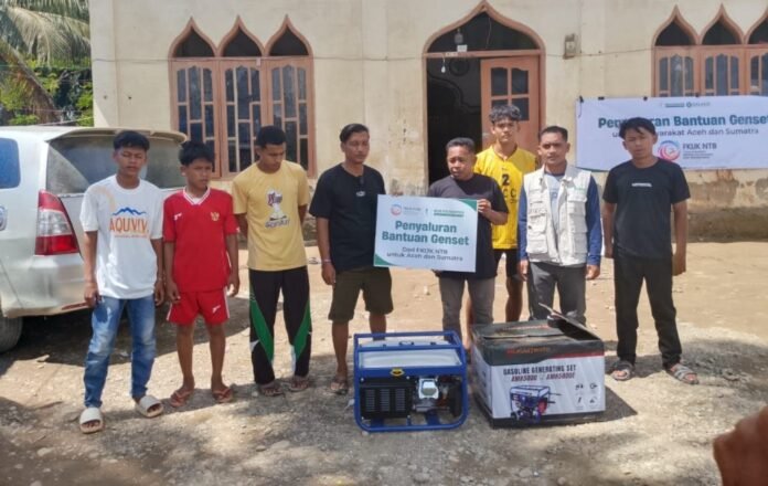 FKIJK NTB dan MIM Foundation Salurkan Bantuan Genset bagi Penyintas Banjir Aceh