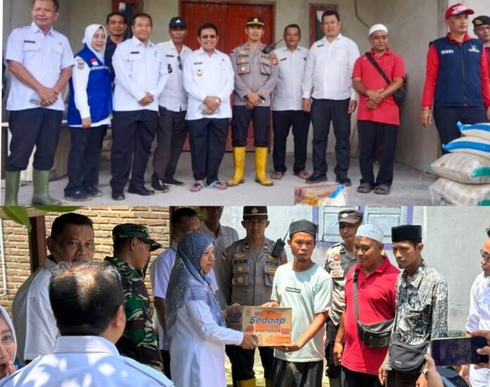 Bupati dan Wabup Lobar Kompak Turun Serahkan Bantuan kepada Korban Bencana di Sekotong