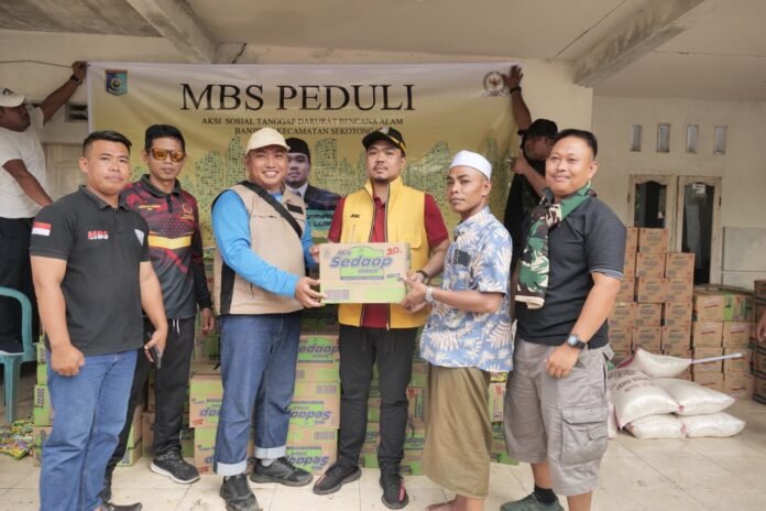 Salurkan Bantuan Logistik, Aksi Peduli MBS Bantu Korban Bencana Sekotong