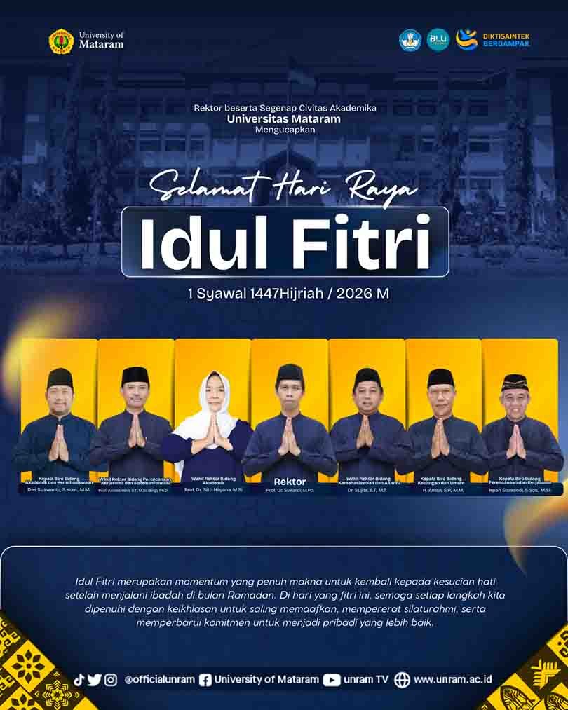 Ucapan Selamat Pelantikan Rektor Baru UNRAM