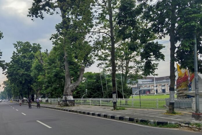 Kerap Disalahgunakan, Bangku Trotoar Depan Kantor Gubernur NTB Dibongkar