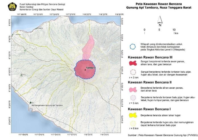 Gunung Tambora Naik Status Waspada, Radius Aman di Jarak 3 Kilometer