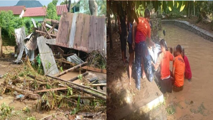 Banjir Luapan Sungai Terjang Dua DesaTiga Rumah Hanyut, Ratusan KK Terdampak