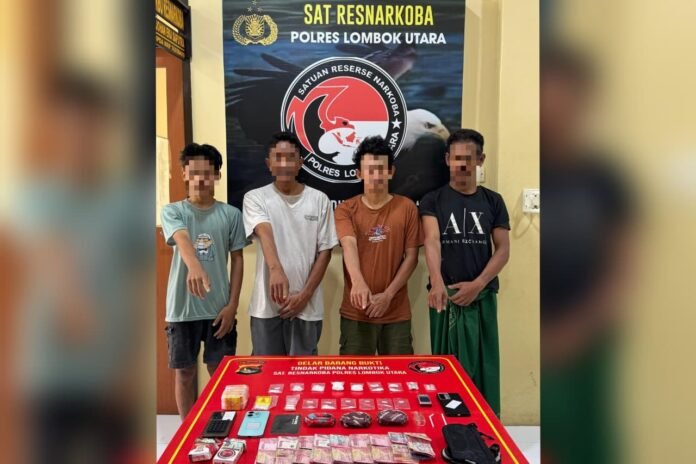 Polres Lombok Utara Amankan Empat Orang dan 55,75 Gram Sabu di Tiga Lokasi