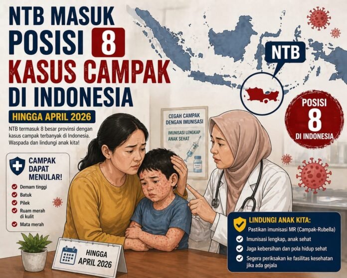 Kasus Campak, NTB Tempati Posisi Delapan di Indonesia
