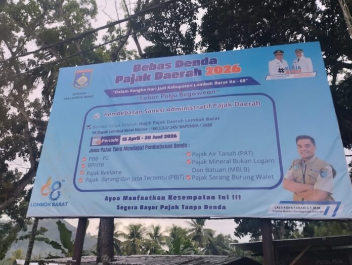 Dihapus Pemkab, Miliaran Rupiah Denda Pajak di Lombok Barat Bakal Hangus