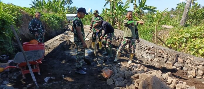 Semangat Gotong Royong Dorong Progres Pembangunan Talud TMMD Ke-128 Lotim