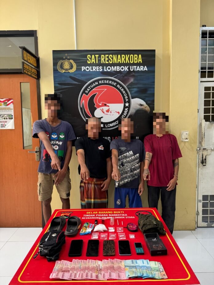 Residivis Pencurian Jadi Bandar Narkoba, Polres Lombok Utara Sita 67,59 Gram dari Pelaku Jaringan Lombok Timur