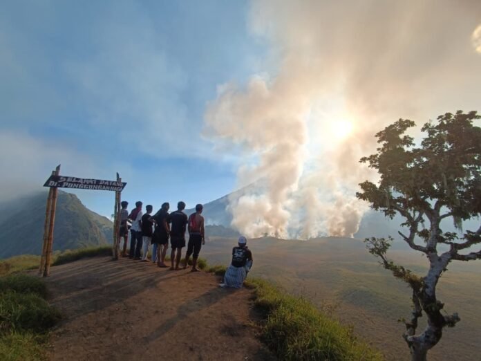 Kebakaran Landa Savana Propok Rinjani