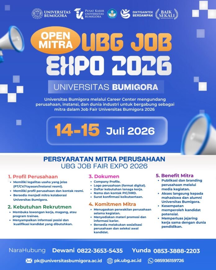 Career Center Universitas Bumigora Buka Kolaborasi Industri melalui UBG Job Fair Expo 2026