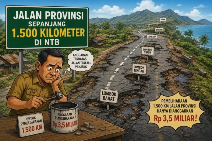 Pemeliharaan 1.500 Kilometer Jalan, Pemprov NTB Hanya Anggarkan Rp3,5 Miliar
