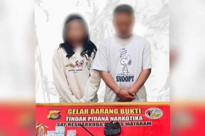 Sepasang Kekasih Ditangkap Polisi Usai Diduga Berkomplot Edarkan Sabu 45 Gram di Mataram