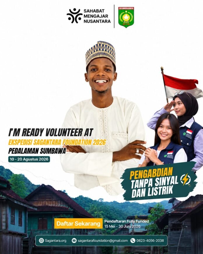 Mahasiswa Internasional Ummat Asal Nigeria Lolos Program “Volunteer Fully Funded” Ekspedisi Sagantara Foundation 2026