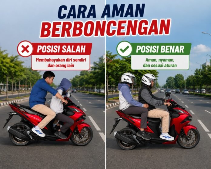 Berboncengan Aman Dimulai dari Posisi Duduk yang Benar