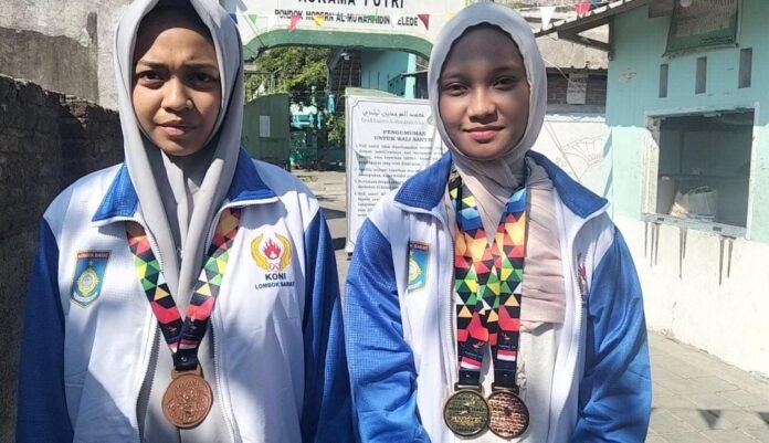 Sumbang Tiga Medali Cabor Gulat, Santriwati Ponpes Al-Muwahhidin Lelede Harumkan Nama Lobar di Porprov 2026