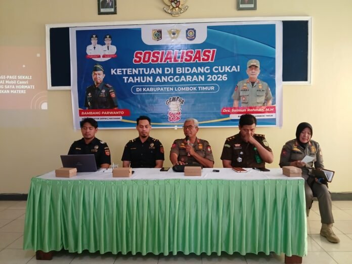 Libatkan Bea Cukai dan Kejaksaan, Satpol PP Lotim Gelar Sosialisasi Cegah Peredaran Barang Kena Cukai Ilegal