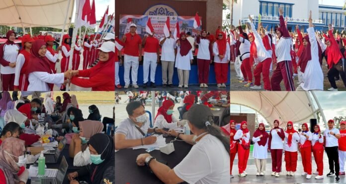 Semarak HUT Ke-81 RI, Pemkab Lobar Gelar Gerakan Senam Bersama hingga Bagikan Bendera Merah Putih
