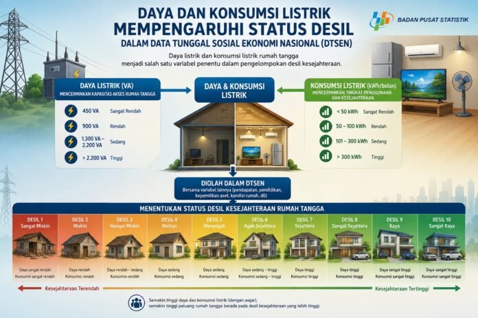 Daya dan Konsumsi Listrik Pengaruhi Status Desil
