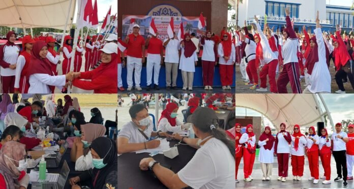 Semarak HUT Ke-81 RI, Lobar Gelar Gerakan Aktivitas Fisik dan Kebugaran Jasmani hingga Bagikan Bendera Merah Putih