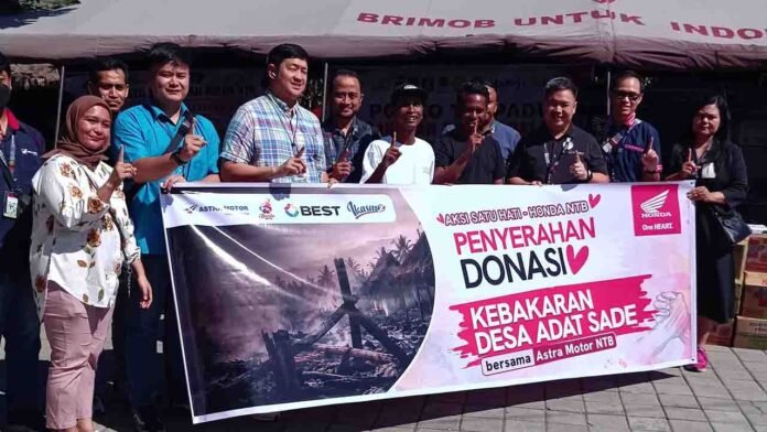 Astra Motor NTB Bantu Korban Kebakaran Sade, Hadirkan Trauma Healing untuk Anak-anak