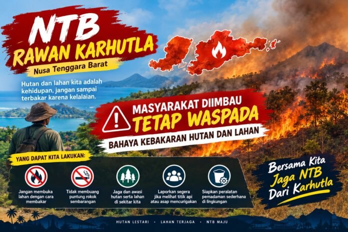NTB Masuk Urutan Enam Wilayah Rawan Karhutla