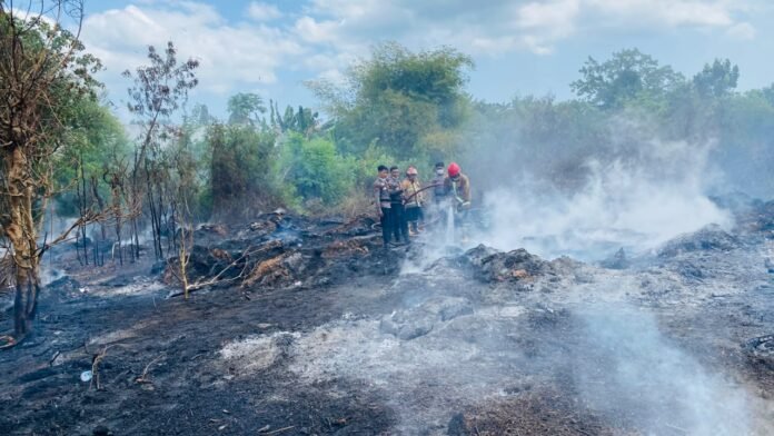 Kebakaran Lahan Kosong Dekat Kantor Wali Kota Mataram