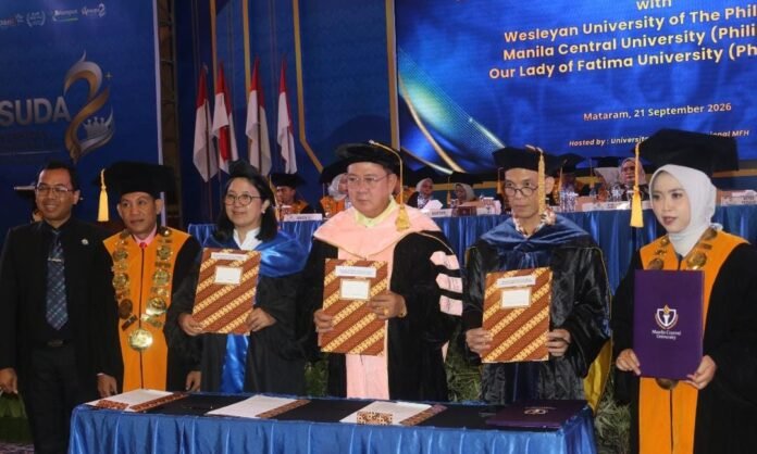 Perkuat Kolaborasi Internasional, Pengukuhan 201 Wisudawan Unbim MFH Dirangkai MoU dengan Universitas Filipina
