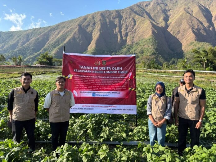 Kejari Lotim Sita Sawah Milik Terpidana Korupsi KUR BNI di Sembalun